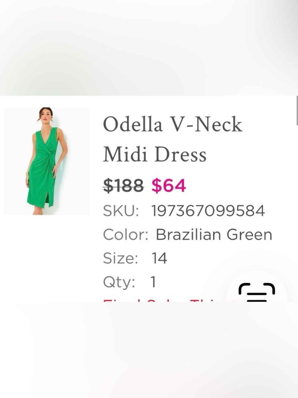 Lilly Pulitzer Brazillian Green sleeveless Wrap Dress size 14. NWOT. - Picture 3 of 9
